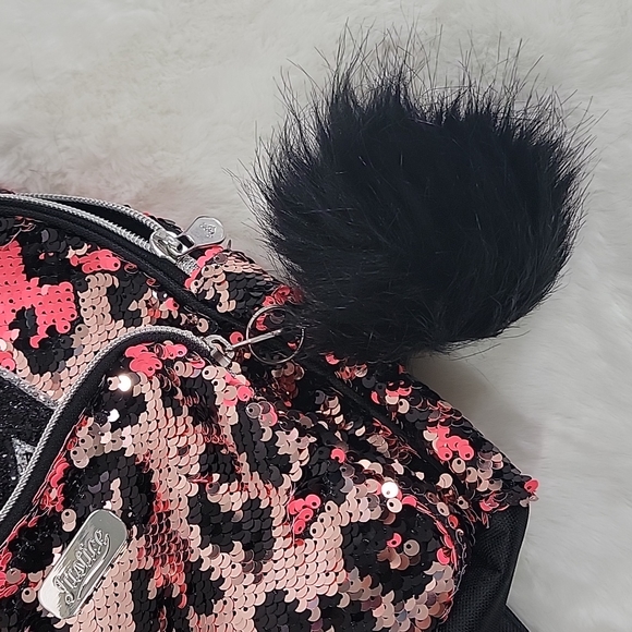 Justice Mini Leopard Sequins Backpack With Ears "G" - Picture 7 of 7